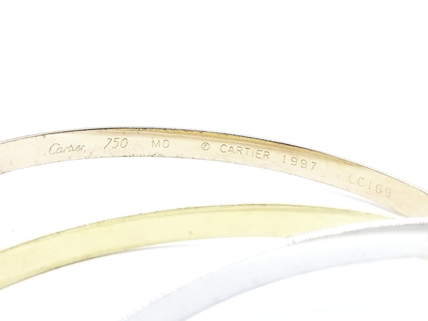 CARTIER PARIS 18 KT TRINITY BANGLE PINK, YELLOW & WHITE GOLD SIGN 1997
