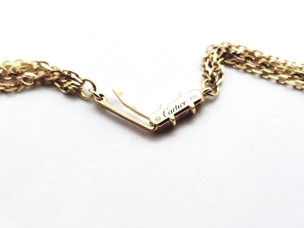 CARTIER PARIS 18 KT "TRINITY" LARGE NECKLACE PINK WHITE & YELLOW GOLD