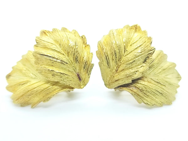 BUCCELLATI VINTAGE 1950's 18 KT BRUSHED YELLOW GOLD EARRING