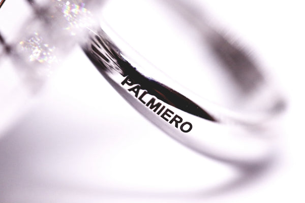 PALMIERO MASSIVE RING WITH DIAMOND 18 KT WHITE GOLD