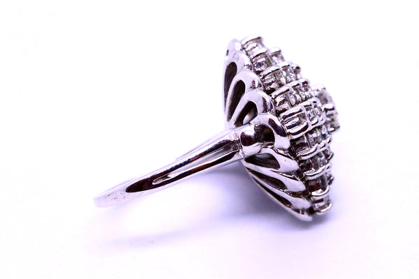 EUROPEAN 2.13 Cts DIAMONDS COCKTAIL RING IN 18 KT WHITE GOLD