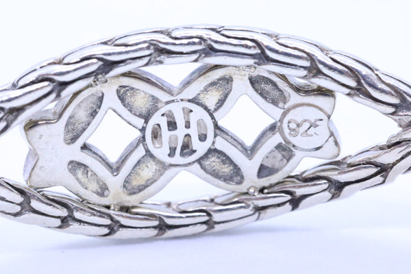 JOHN HARDY ENAMEL FLOWER MOSAIC PATTERN .925 STERLING SILVER BANGLE