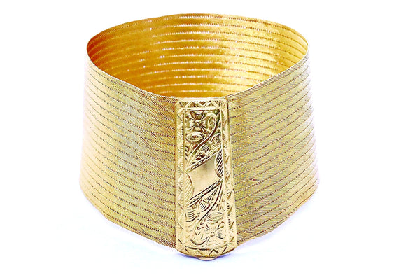 MASSIVE 22 KT YELLOW GOLD MESH LARGE BRACELET