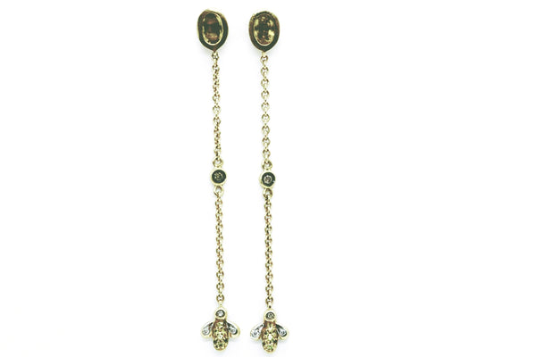 D'LIDO 18 KT EARRINGS WITH 1.52 Cts YELLOW SAPPHIRES & DIAMOND