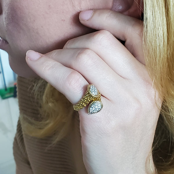 Boucheron Paris Toi Et Moi Serpent Boheme Ring In 18Kt Gold With 1 Ctw Diamonds