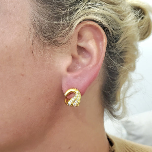 -Bvlgari Roma Clips Earrings In 18Kt Yellow Gold With 1.76 Cts In VS Diamonds