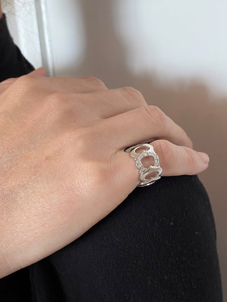 Cartier Paris C De Cartier Eternity Band Ring In 18Kt White Gold With VVS Diamonds