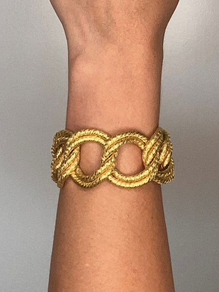 George L'Enfant 1960 Paris Double Paillette Twisted Bracelet In Braided 18Kt Yellow Gold