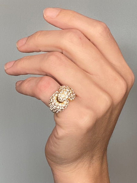 Boucheron Paris Cocktail Ring In 18Kt Yellow Gold With 8.19 Cts In Diamonds