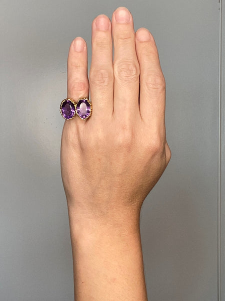 Tiffany Co. Andrew Grima 1972 London Cocktail Ring In 18Kt With 16.45 Cts Amethyst