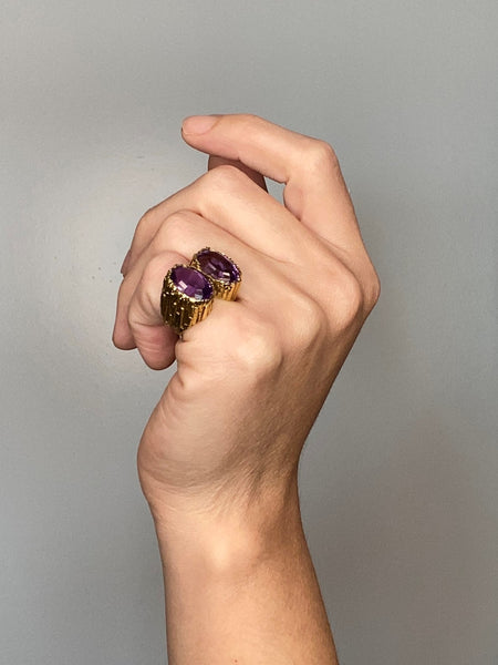 Tiffany Co. Andrew Grima 1972 London Cocktail Ring In 18Kt With 16.45 Cts Amethyst