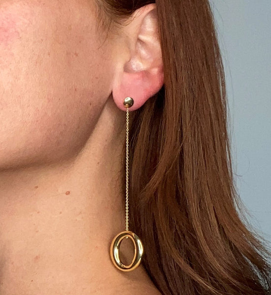 Tiffany Co By Elsa Peretti Sevillana Long Drop Earrings In 18Kt Yellow Gold