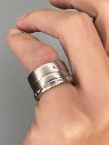 Stuart Moore Bauhaus Geometric Wedding Ring In Solid .950 Platinum