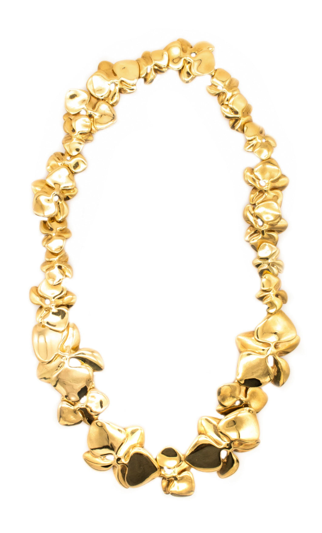 *Angela Cummings 1984 New York Orchids flowers necklace in solid 18 kt yellow gold