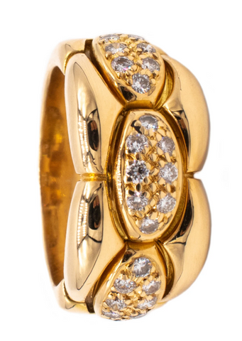 CARTIER PARIS 18 KT YELLOW GOLD COCKTAIL RING WITH 0.55 Ctw in vVS DIAMONDS