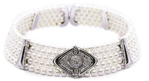 EXCEPTIONAL 4.10 Cts DIAMONDS AND PEARLS 18 KT GOLD CHOKER