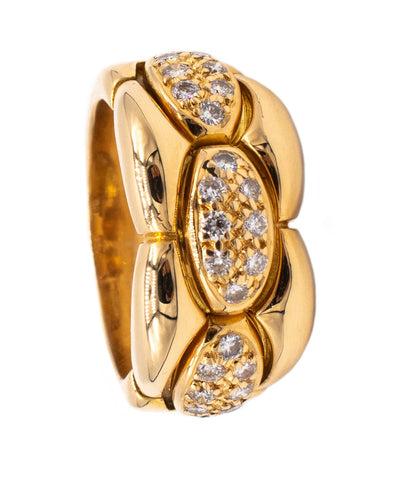 Cartier Paris Cocktail Ring In 18Kt Yellow Gold With 0.50 Cts Of VS Diamonds