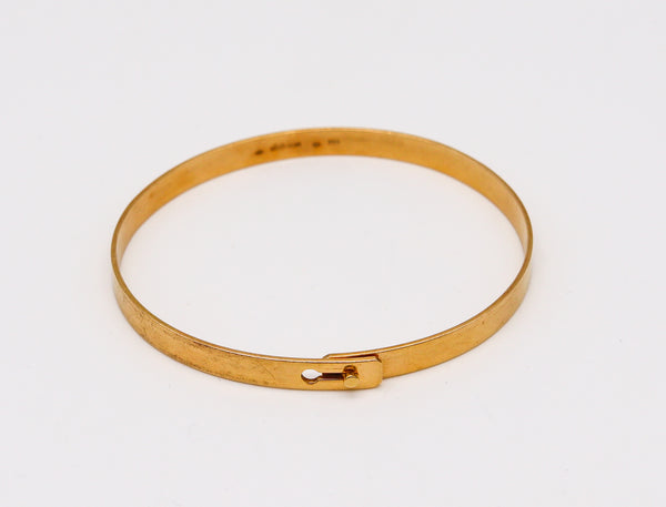 Dinh Van Paris 1980 Serrure Geometric Bangle Bracelet In 18Kt Yellow Gold
