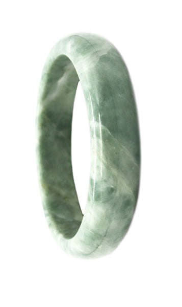 CHINESE 1920'S HALF ROUNDED BANGLE BRACELET IN MOTTED JADEITE GREEN JADE