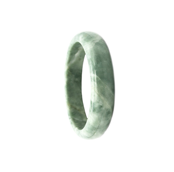 CHINESE 1920'S HALF ROUNDED BANGLE BRACELET IN MOTTED JADEITE GREEN JADE