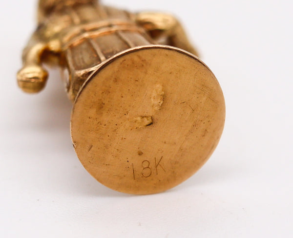 -Italian Vintage 1950 Vatican Guard Charm Pendant In solid 18Kt Yellow Gold