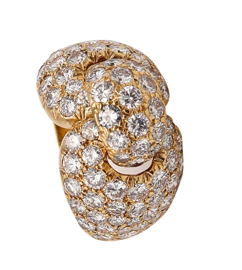 Boucheron Paris Cocktail Ring In 18Kt Yellow Gold With 8.19 Cts In Diamonds