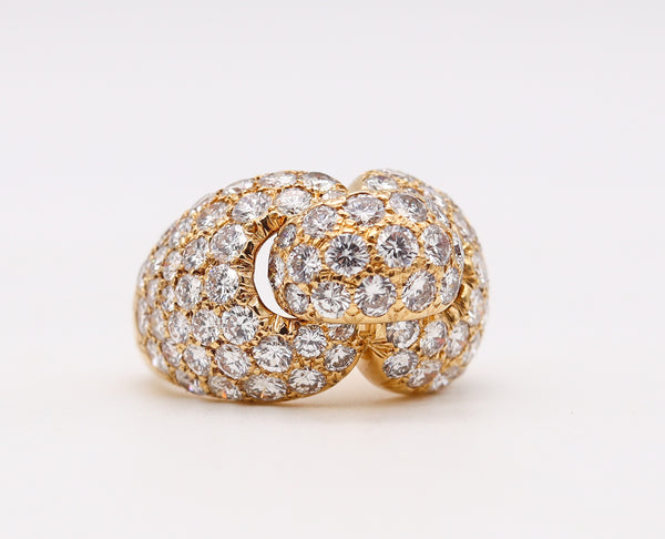 Boucheron Paris Cocktail Ring In 18Kt Yellow Gold With 8.19 Cts In Diamonds