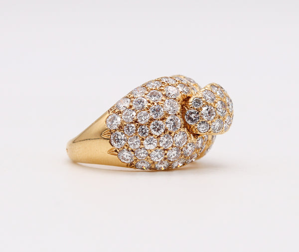 Boucheron Paris Cocktail Ring In 18Kt Yellow Gold With 8.19 Cts In Diamonds