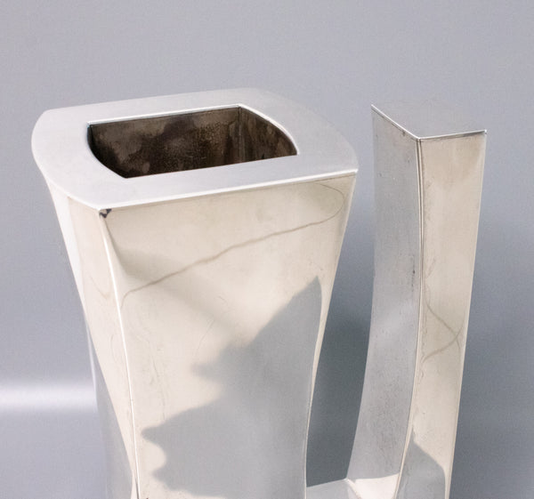Damian Garrido 2002 Spain Modernist Geometric Figure Vase In 925 Sterling Silver