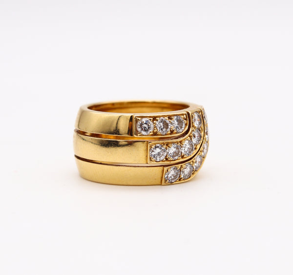 *Cartier Paris Cocktail Ring in 18 Kt Yellow Gold with 1.45 Cts in VS Diamonds