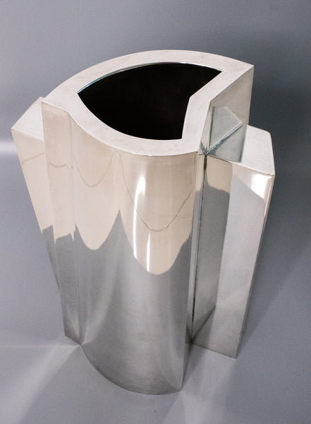 Damian Garrido 2003 Spain Modernist Geometric Arco Vase In 925 Sterling Silver