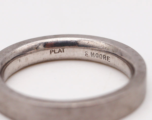 Stuart Moore Bauhaus Geometric Wedding Band Ring In Solid .950 Platinum