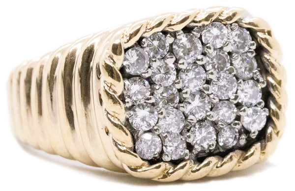 MEN'S SOLID 14 KT RING WITH DIAMONDS