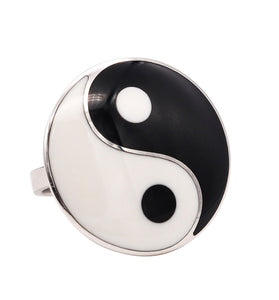 *Bijoli L'Officiel 2010 Yin Yang Cocktail Ring in 18 kt White Gold with Enamel