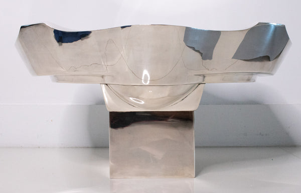 Damian Garrido 2003 Spain Sculptural Reina Centerpiece Vase In 925 Sterling Silver