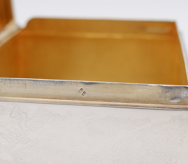 +George Adam Scheid 1895 Green Enameled Guilloche Desk Box In .800 Silver