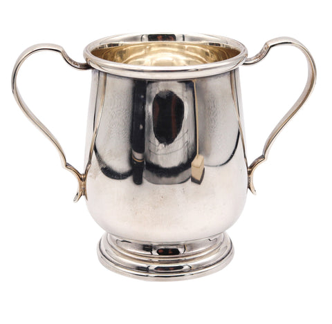 Buccellati Milano Double Handle Cup Vase In Solid 925 Sterling Silver
