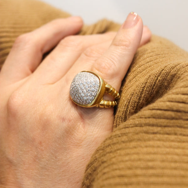 -Marina B. Milano Tiguella Pave Cocktail Ring In 18Kt Yellow Gold With 2.55 Ctw Diamonds