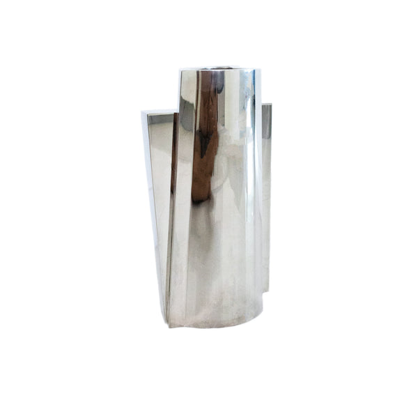 Damian Garrido 2003 Spain Modernist Geometric Arco Vase In 925 Sterling Silver