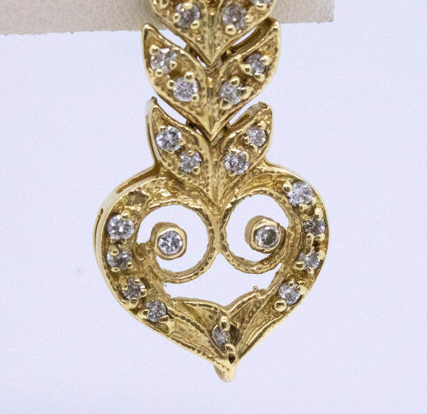 BAROQUE STYLE 14 KT GOLD EARRINGS WITH DIAMONDS