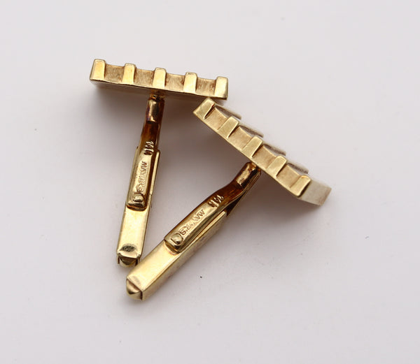 Piaget For Mayors Modernism Geometric Cufflinks In 18kt And 14Kt Yellow Gold