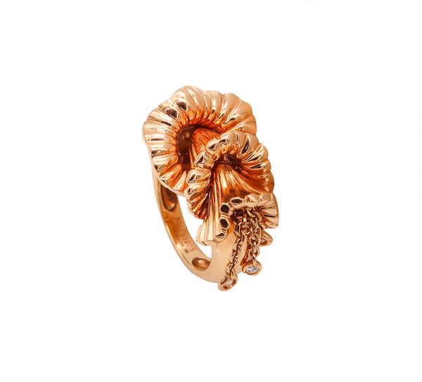 Boucheron Paris Exquises Confidences Cocktail Ring In 18Kt Yellow Gold With Diamonds