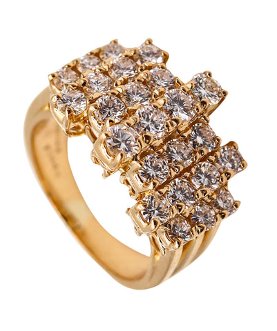 Cartier 1970 By Oscar Heyman Cocktail Ring In 18Kt Gold With 1.62 Ctw Of VVS Diamonds