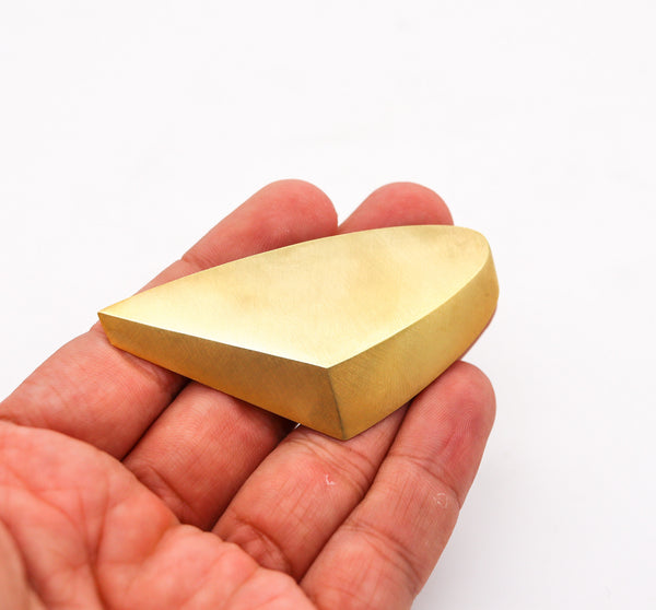 -Claude Chavent Paris Geometric Trompe L'Oeil Brooch In Sterling With 18Kt Gold Vermeil