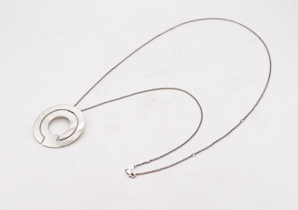 -Dinh Van Paris Modernism Geometric Labyrinth Necklace Pendant In Sterling Silver