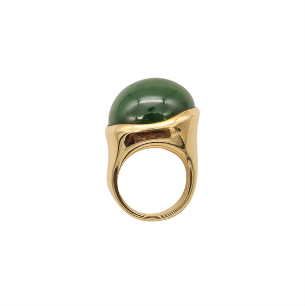 *Tiffany & Co. Elsa Peretti Sculptural Cocktail Ring in 18kt With 27.57 Cts Nephrite Jade