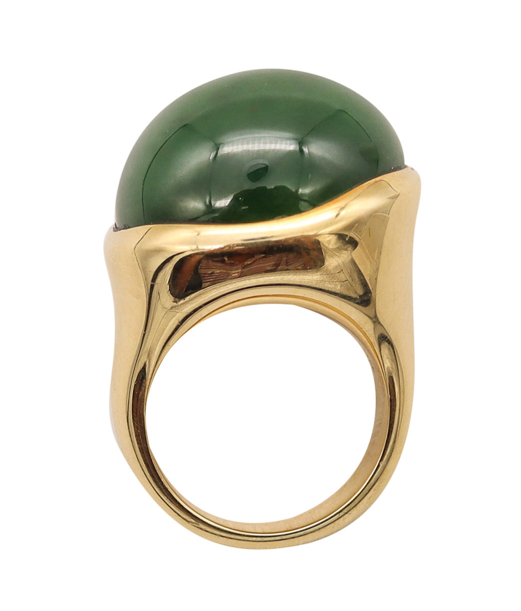 *Tiffany & Co. Elsa Peretti Sculptural Cocktail Ring in 18kt With 27.57 Cts Nephrite Jade