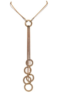 Buccellati Gianmaria Milano Drop Lariat Necklace In Solid White And Yellow 18Kt Gold