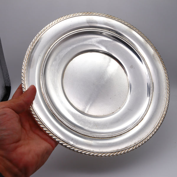 Gorham American 1960 Gadroon Round Tray Pattern 345 In 925 Sterling Silver