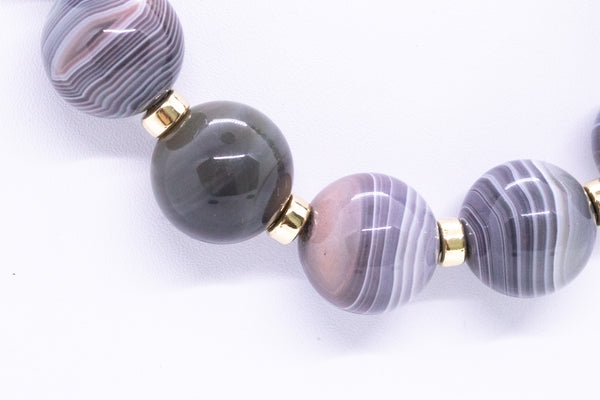 GRAY AGATE STATEMENT 14 KT NECKLACE